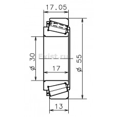 Подшипник КПП  30x55x17,05 SNR EC41902H206