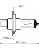 Лампа фар H4 12V 60/55W Valeo 032007