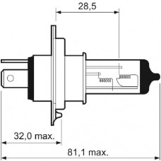 Лампа фар H4 12V 60/55W Valeo 032007